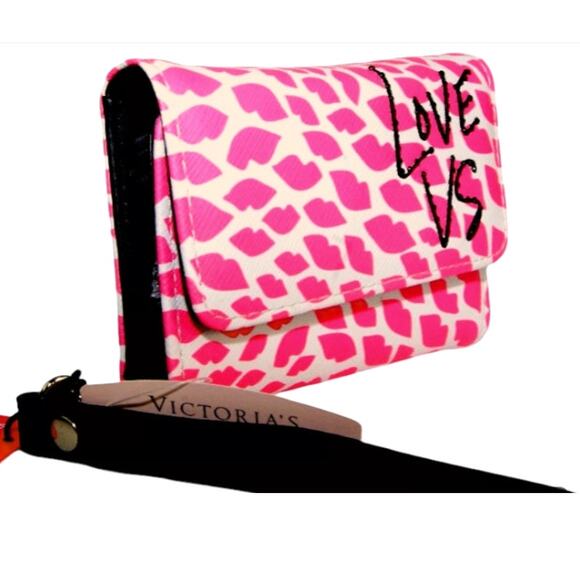 New! Victoria's Secret Pink LIPS Wallet Clutch - Iphone 5 Case - Picture 1 of 9
